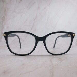 Jimmy Choo 162 VQM 140 Cat Eye Eyeglass Frames Navy Blue Gold Studs Italy 53-17